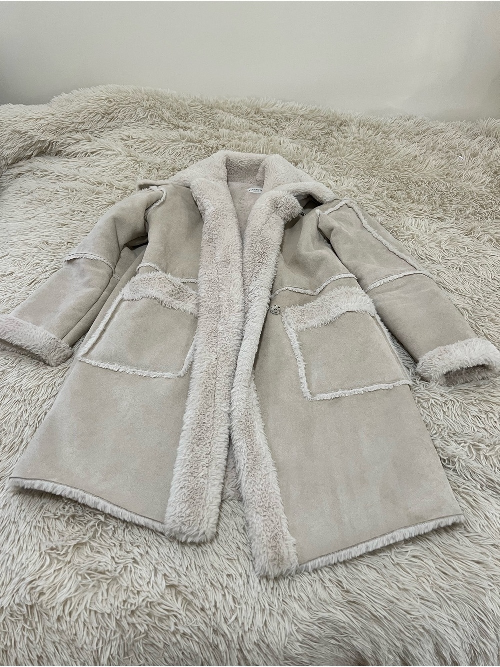 Pinkyotto Cream Faux Shearling Teddy Coat